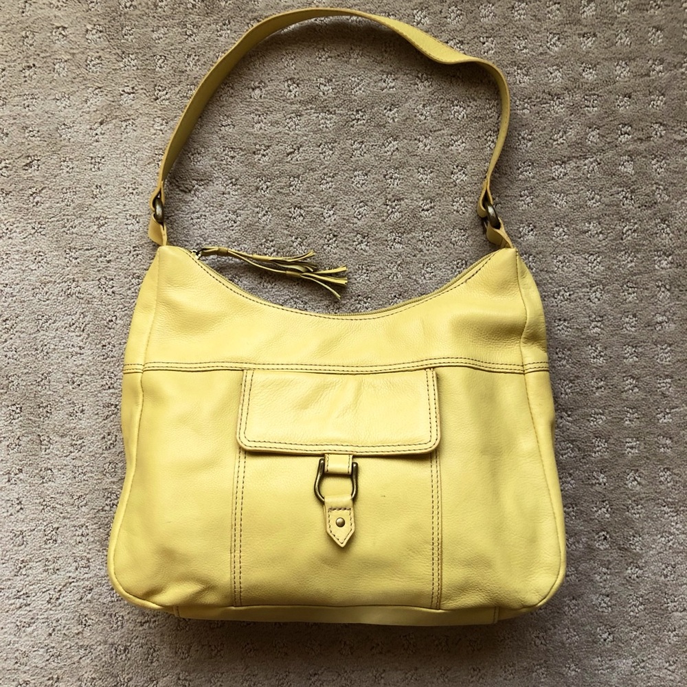 Yellow leather Mundi hobo bag